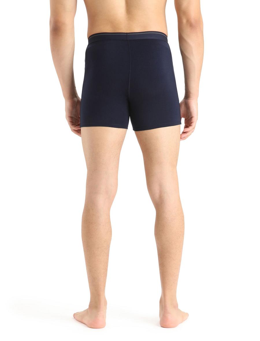 Midnight Navy Men's Icebreaker Merino Anatomica Boxers Underwear | USA 1315QMAZ